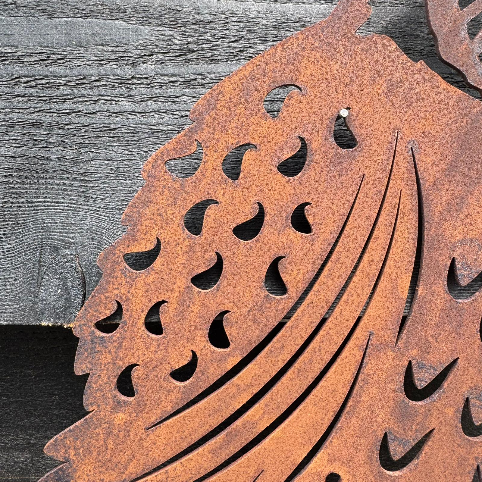 Rusty Metal Owl Garden Decoration