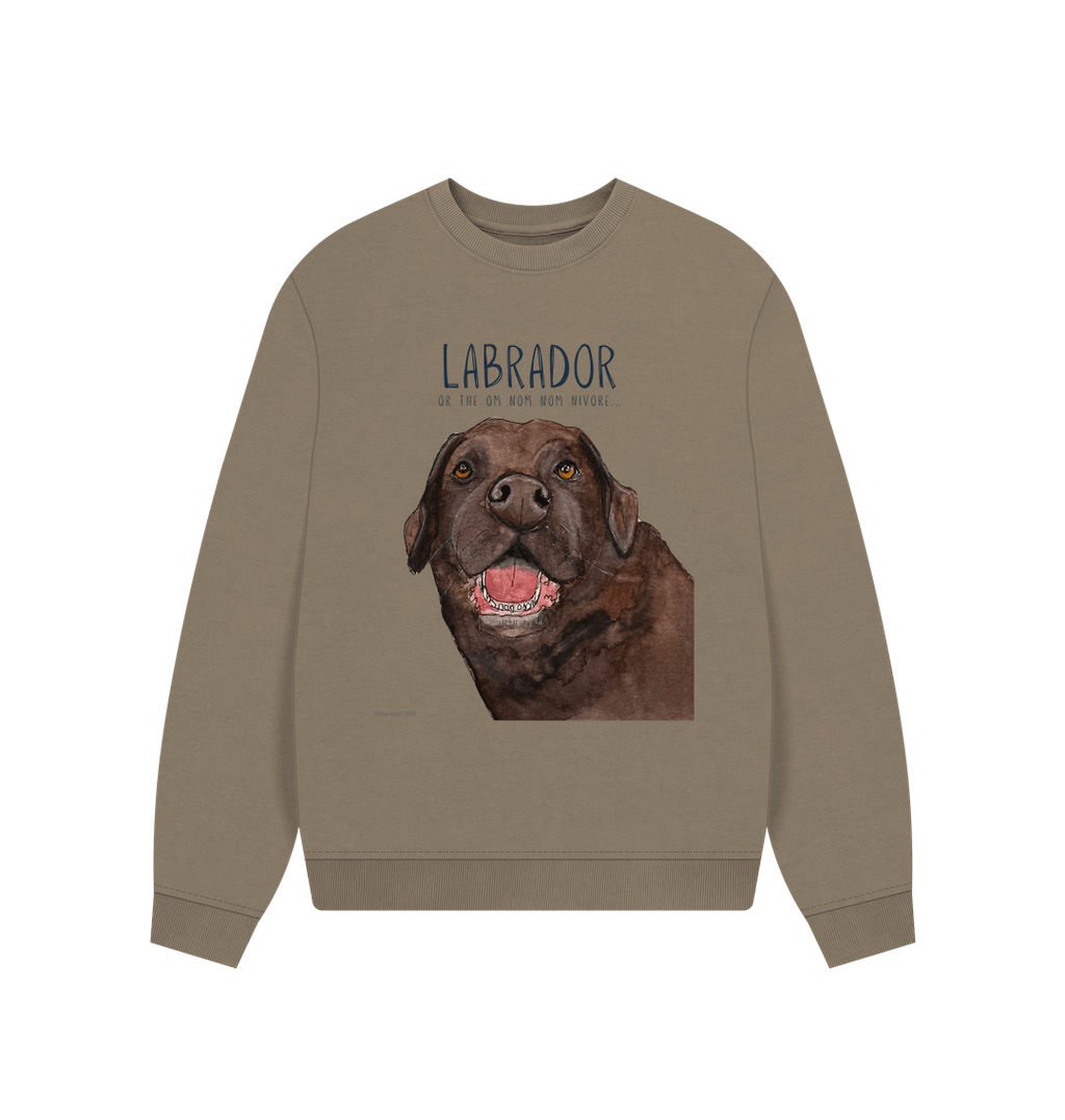 Will Sit for Snacks Chocolate Labrador Oversized Sweatshirt