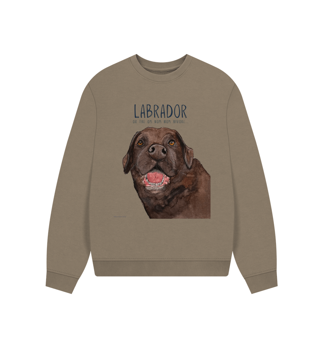 Will Sit for Snacks Chocolate Labrador Oversized Sweatshirt