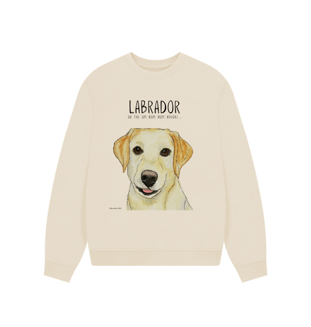 Will Sit for Snacks Yellow Labrador Oversized Sweatshirt