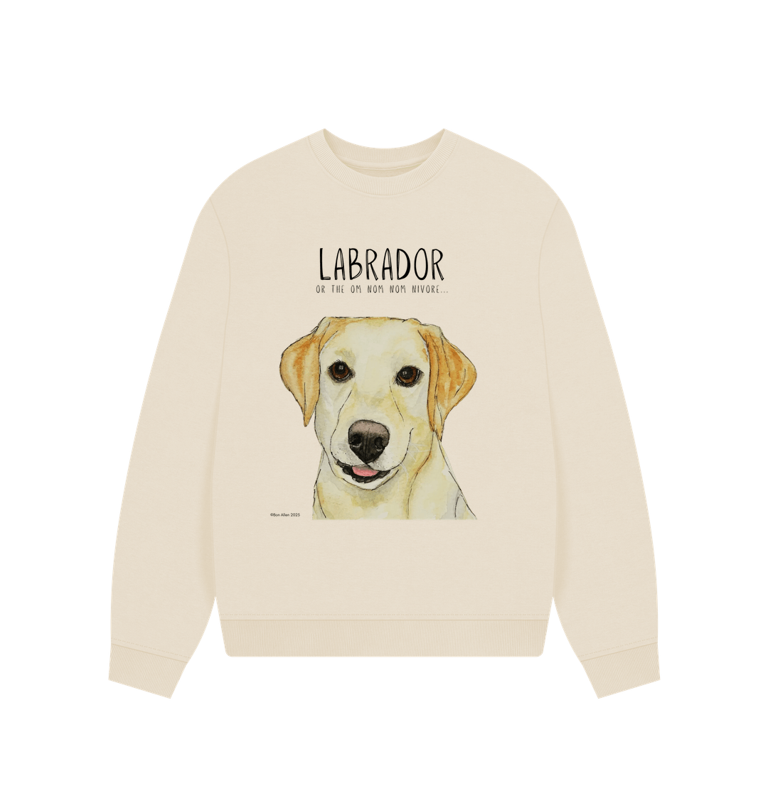 Will Sit for Snacks Yellow Labrador Oversized Sweatshirt