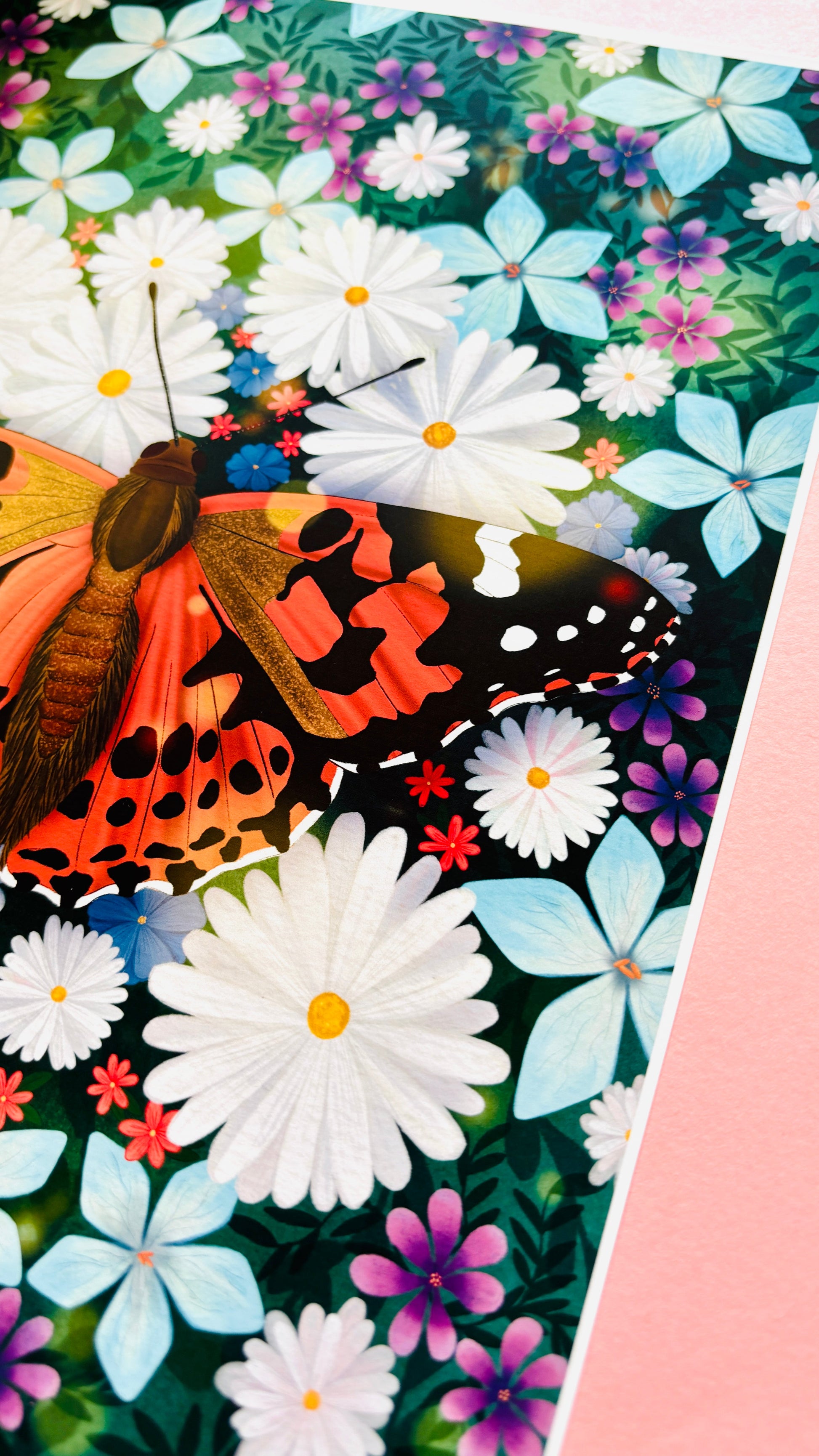 Butterfly and Wildflower Art Print