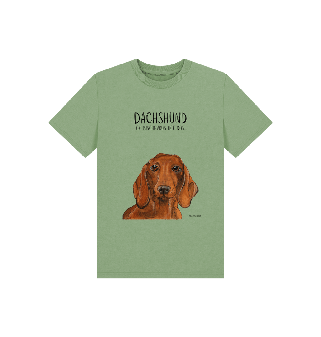 Mischievous Hot Dog Kids T-Shirt Small Pup Big Attitude