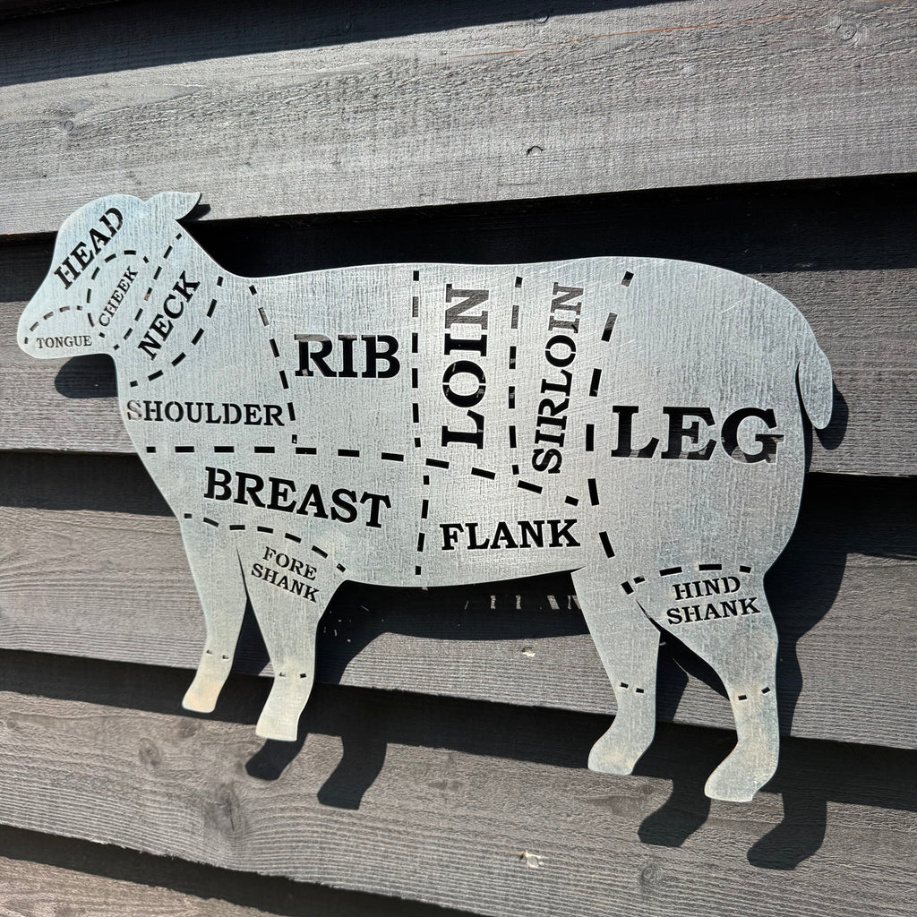 Galvanized Steel Butchers Lamb Wall Decoration