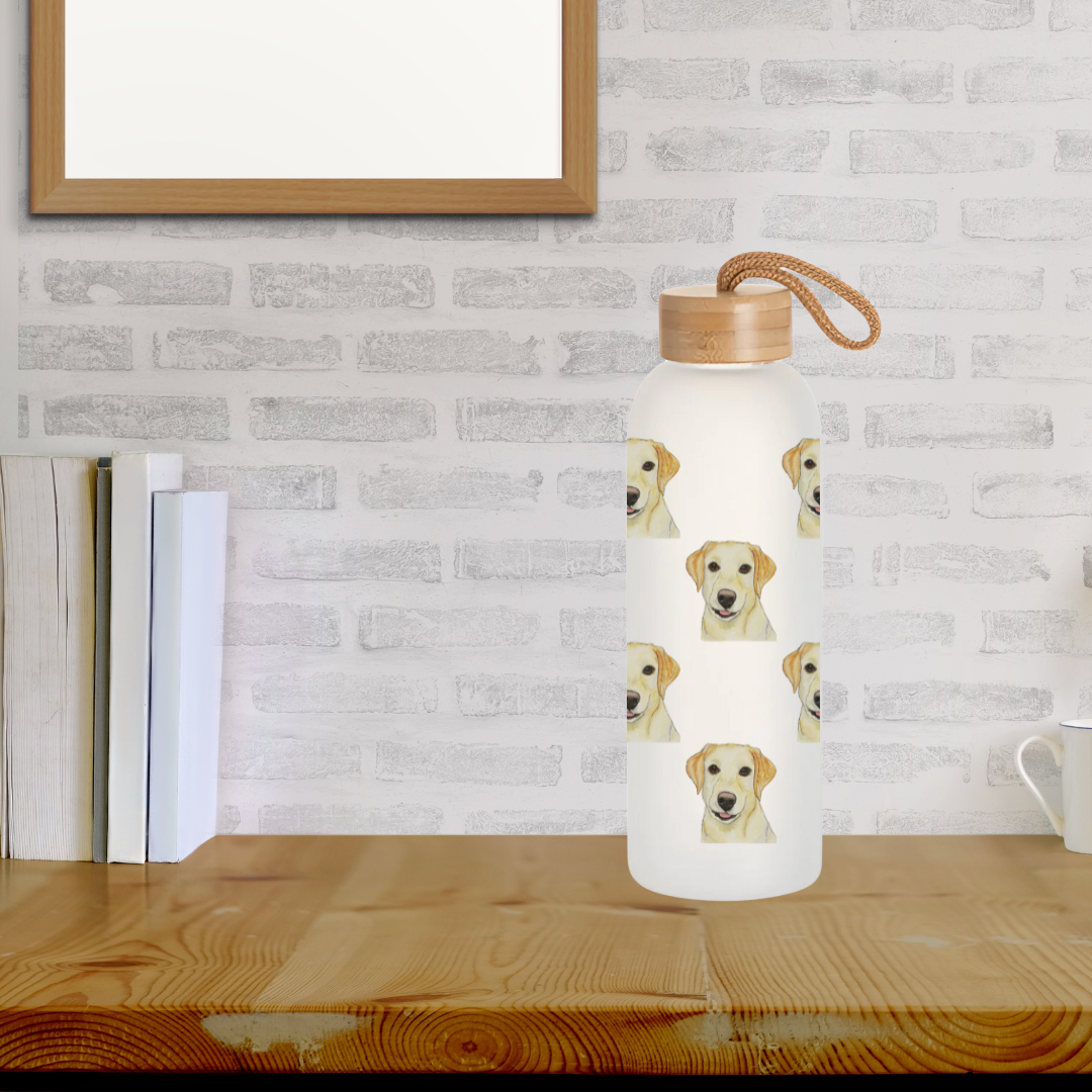 Stay Pawsitively Hydrated Glass Water Bottle