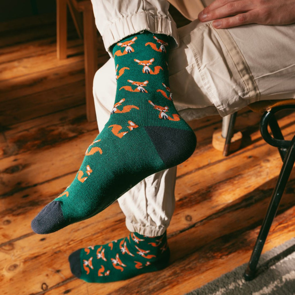 Fox Matching Bamboo Socks for Adults and Children