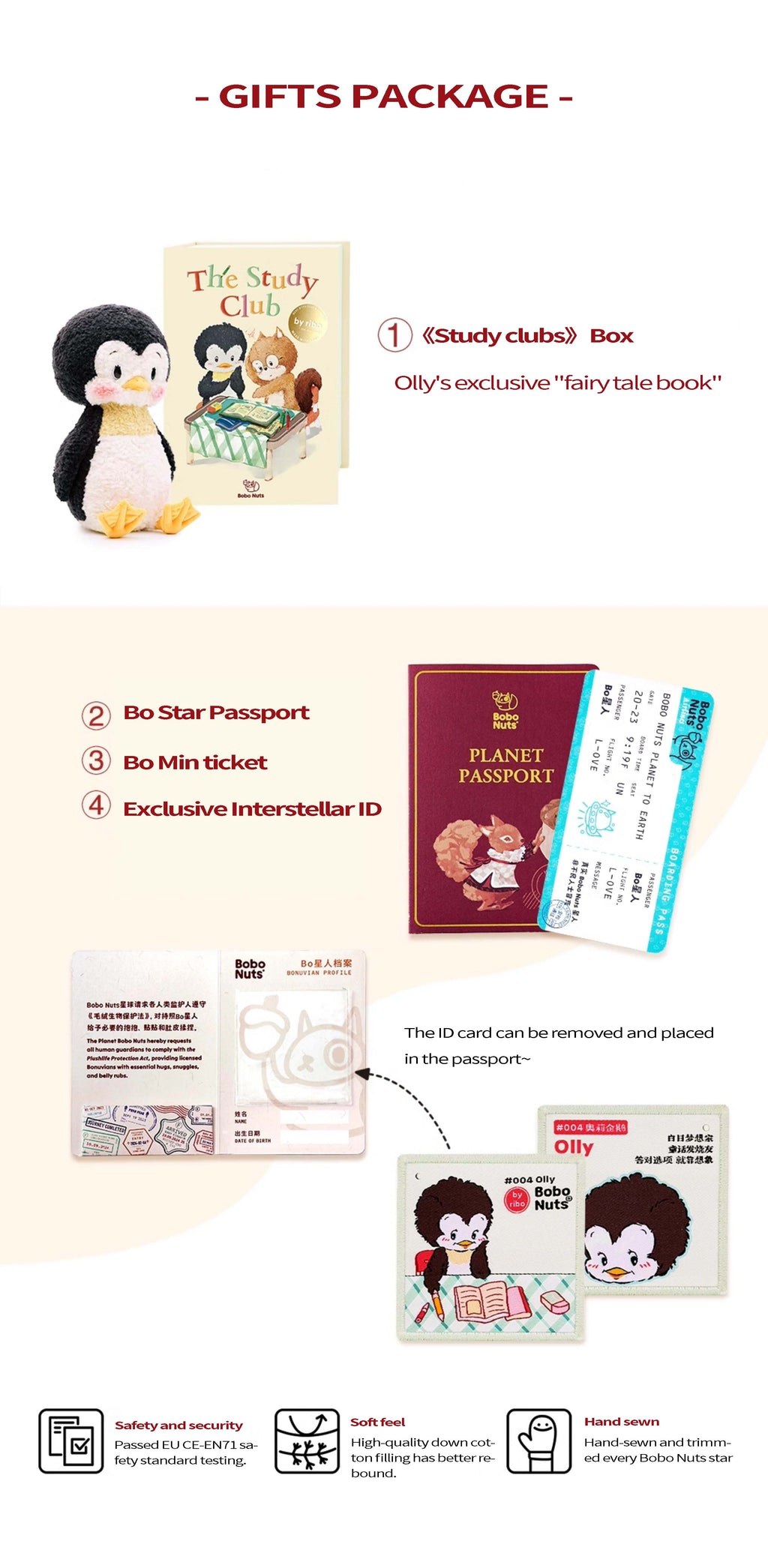 Olly Penguin Plush Toy with Creative Accessories