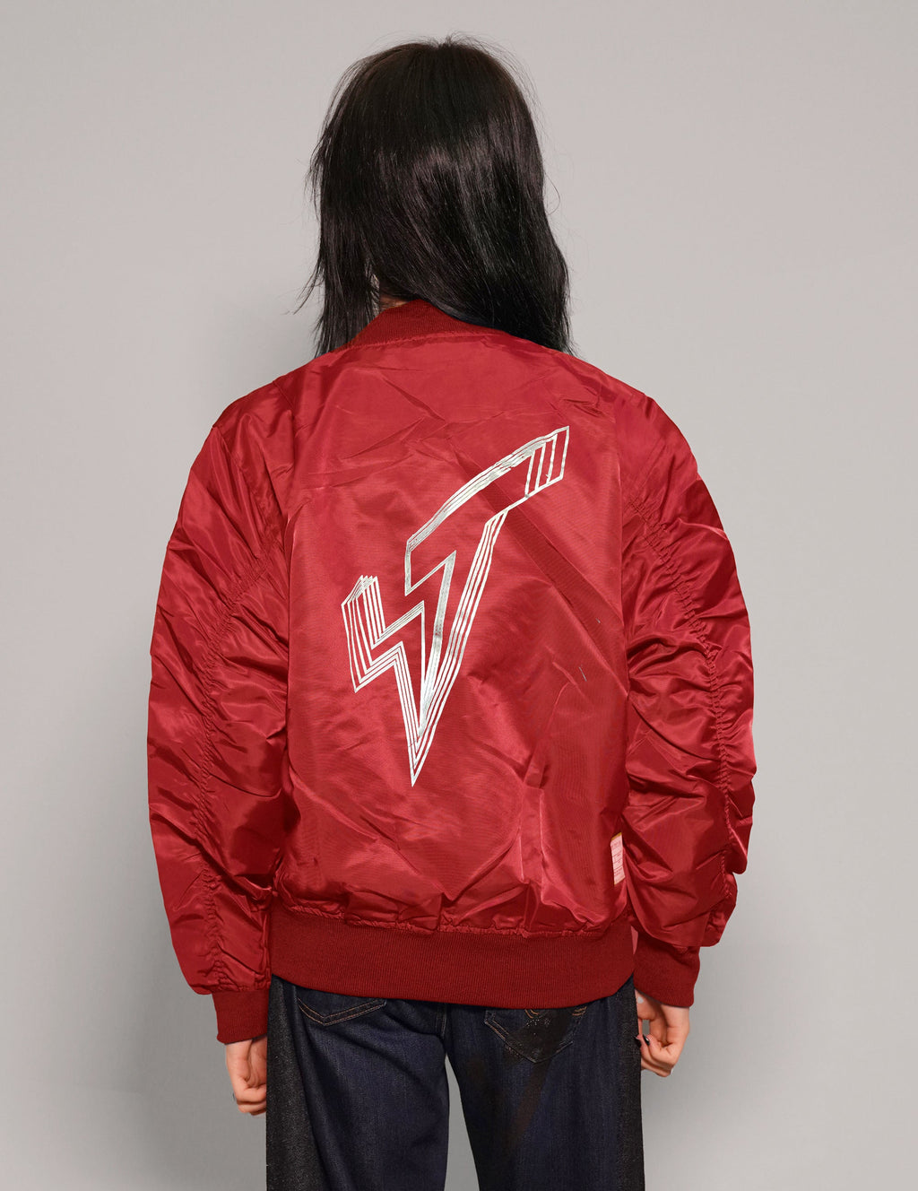 Red Lightweight Bomber Jacket Vintage