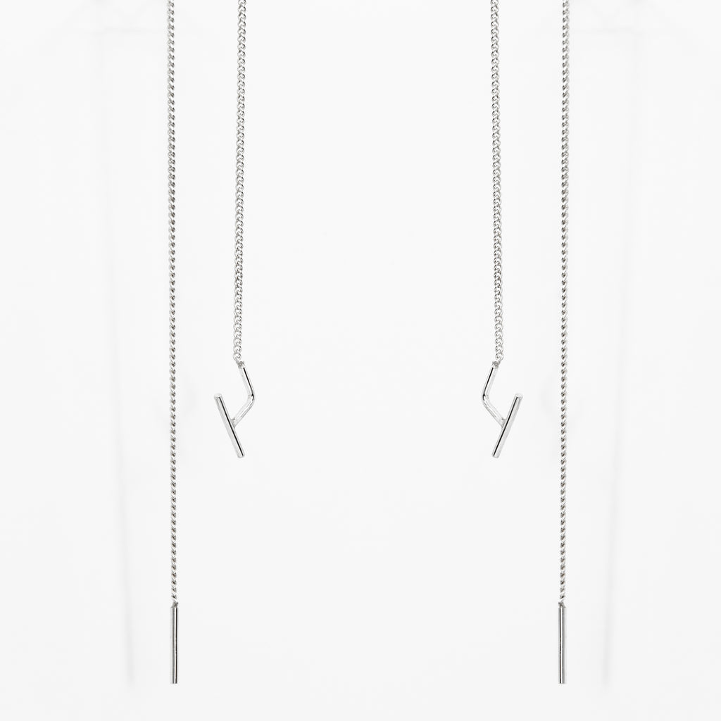 SWING Silver Earrings – Minimalist Elegance & Modern Design by Maarja Palu at www.brixbailey.com