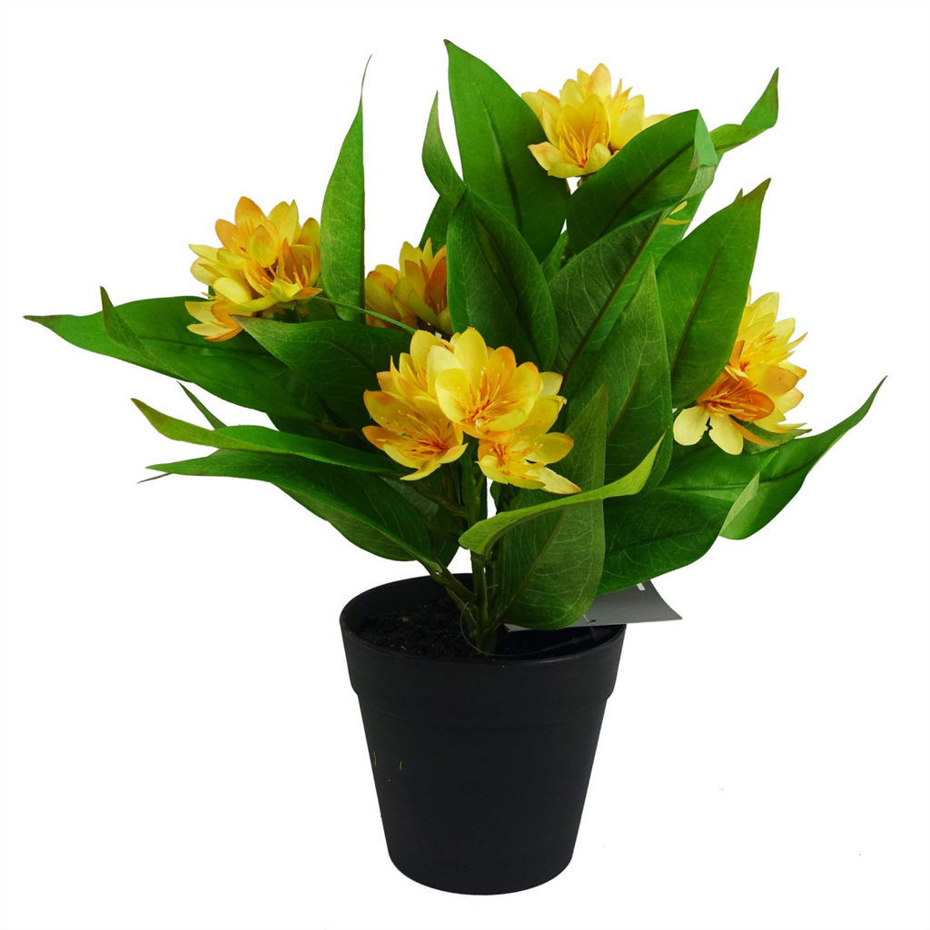 3 Pack Artificial Freesia Plants in Pink Orange and Yellow 18cm