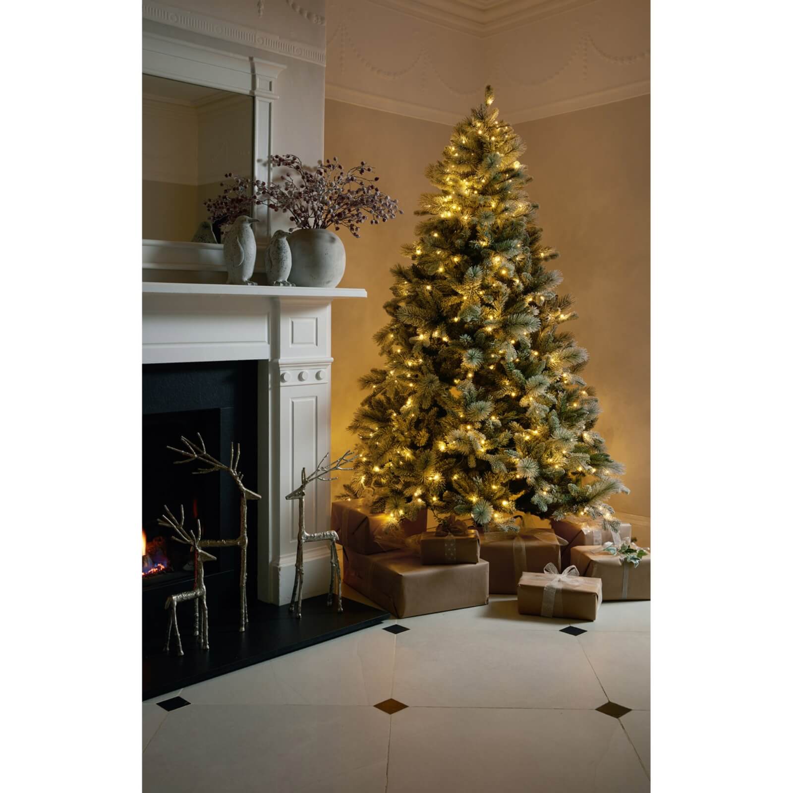 Lifelike red festive berry stems with frost detailing, perfect for winter wreaths and centerpieces by sostter at brixbailey.com