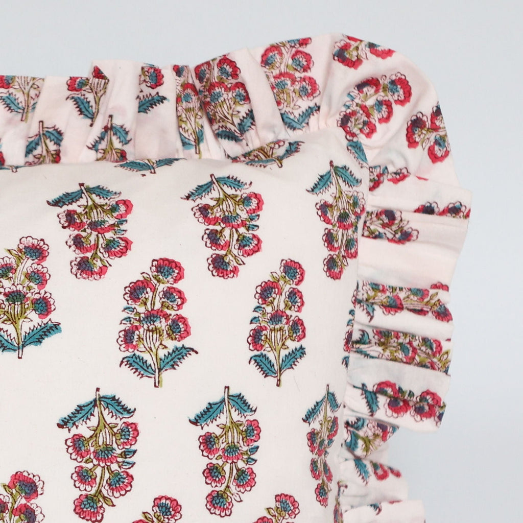 Pink City Flower Cushion Cover