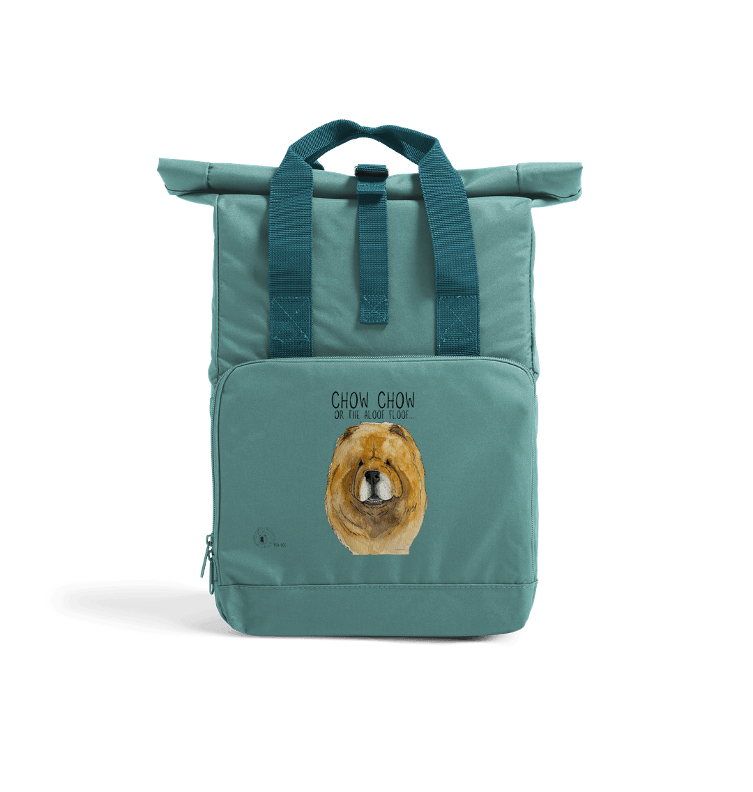 Red Chow Chow Roll Top Backpack for Dog Lovers