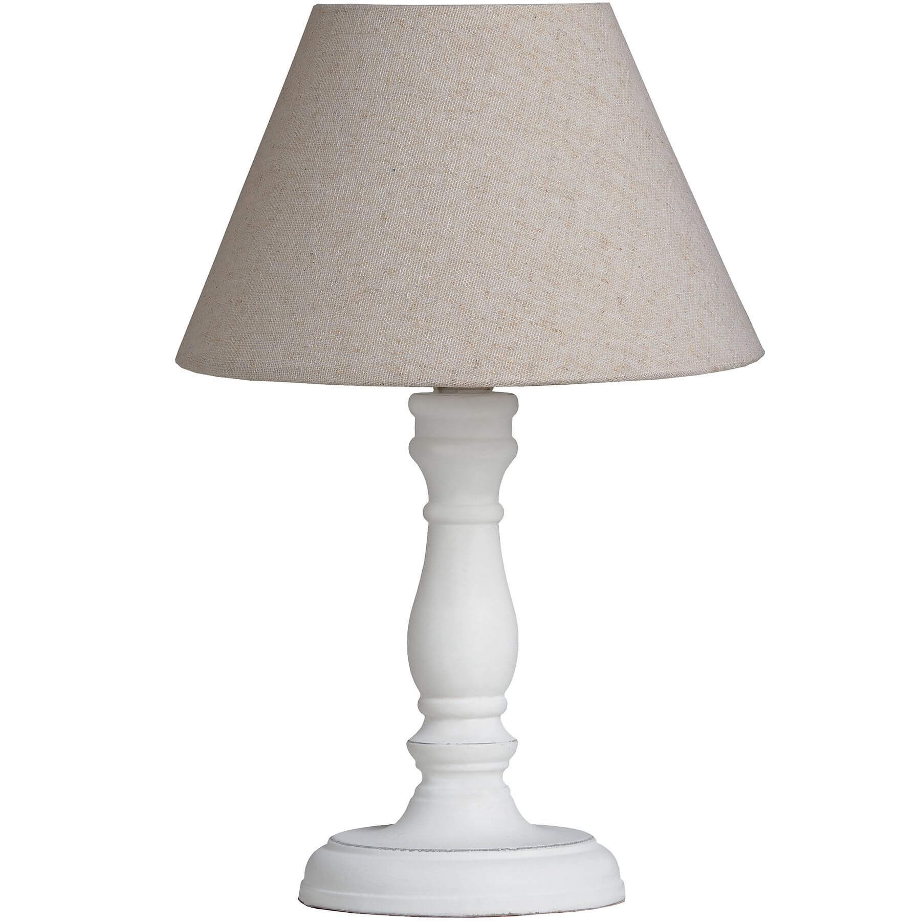 Cyrene table lamp with white wooden base and oatmeal shade, handcrafted beige lighting for home decor by Sostter at brixbailey.com