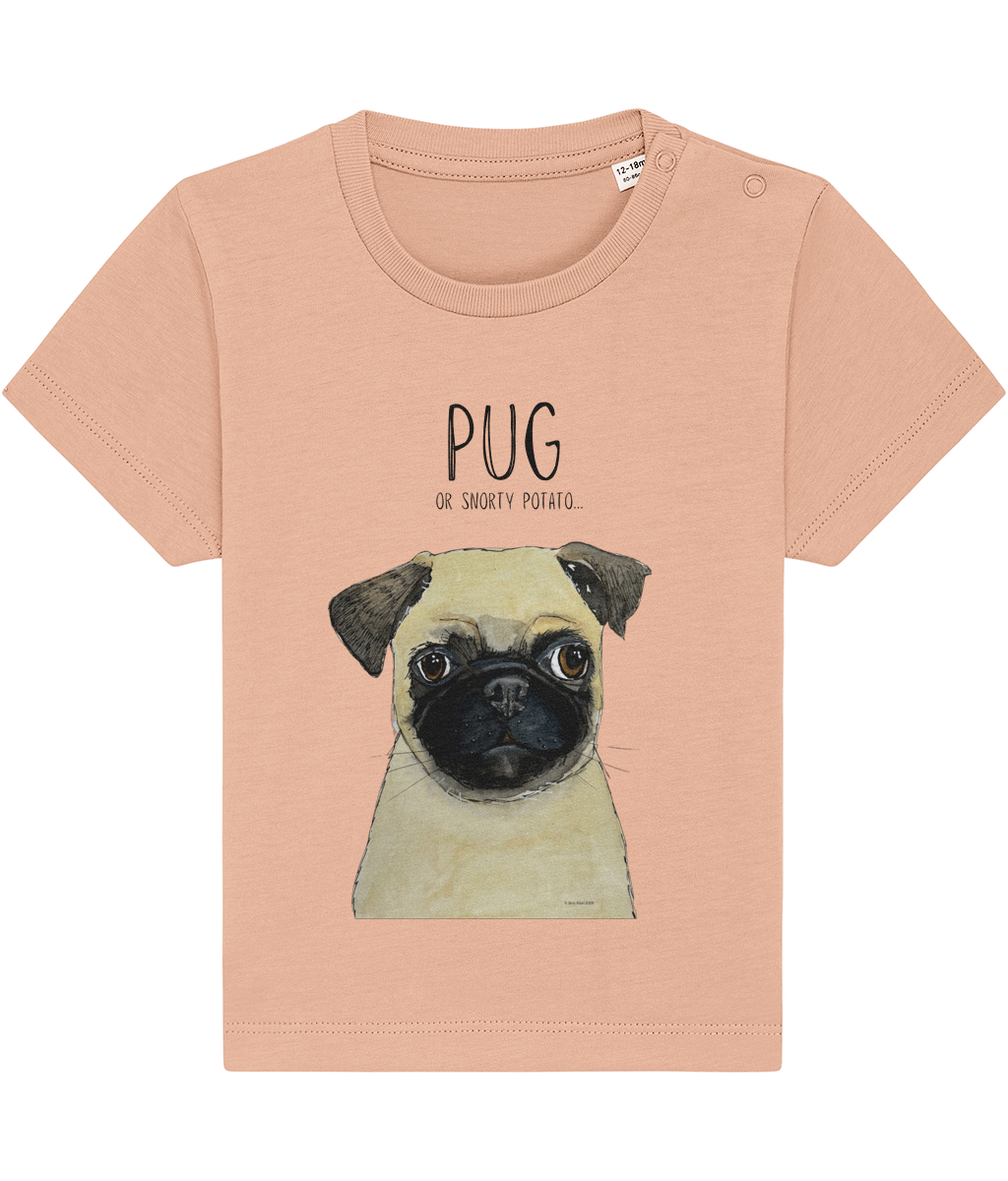 Pug Baby T-Shirt Tiny Tee Major Cuteness