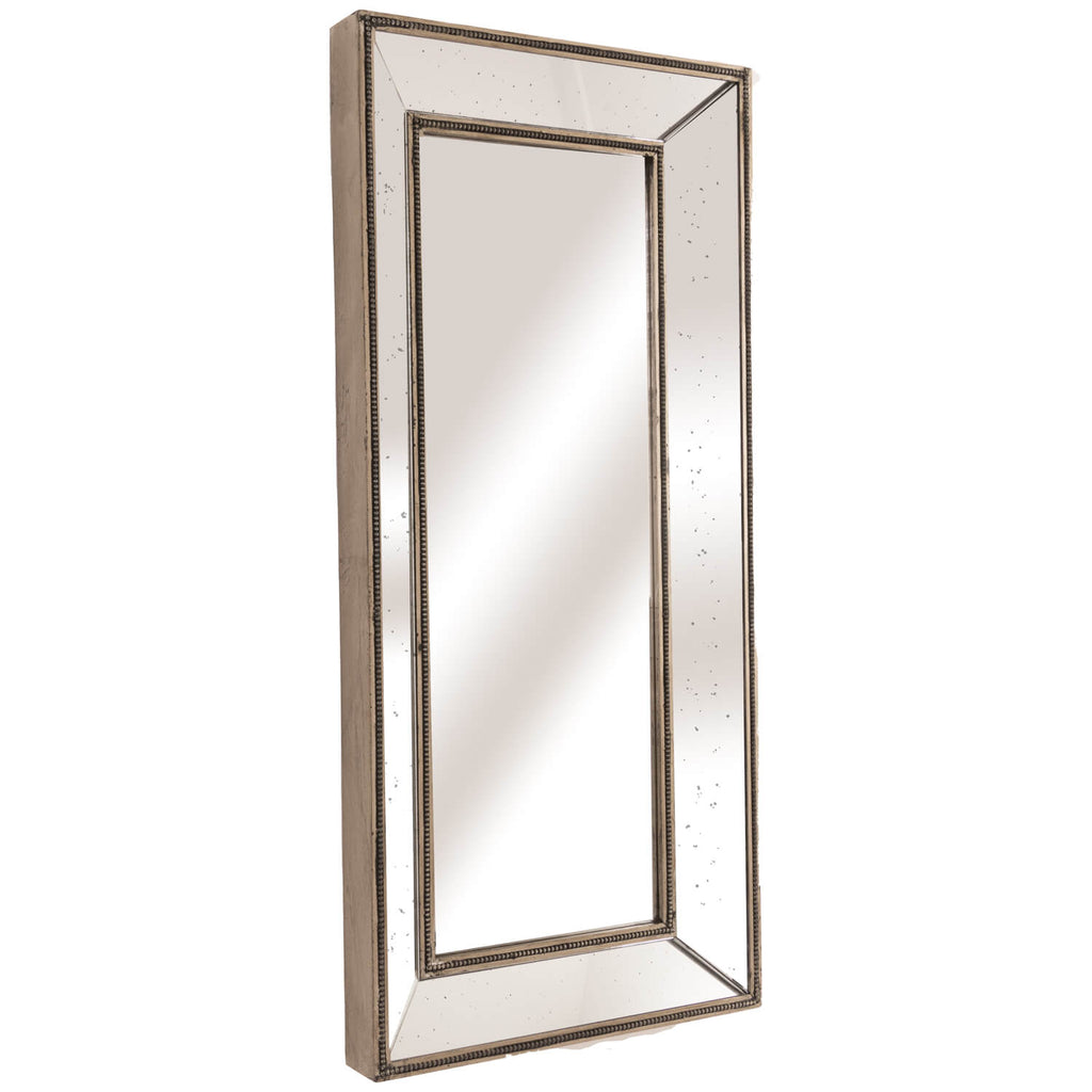 Handcrafted bronze-framed wall mirror with warm metallic finish, 120cm tall, for modern or traditional interiors. by Sostter at brixbailey.com