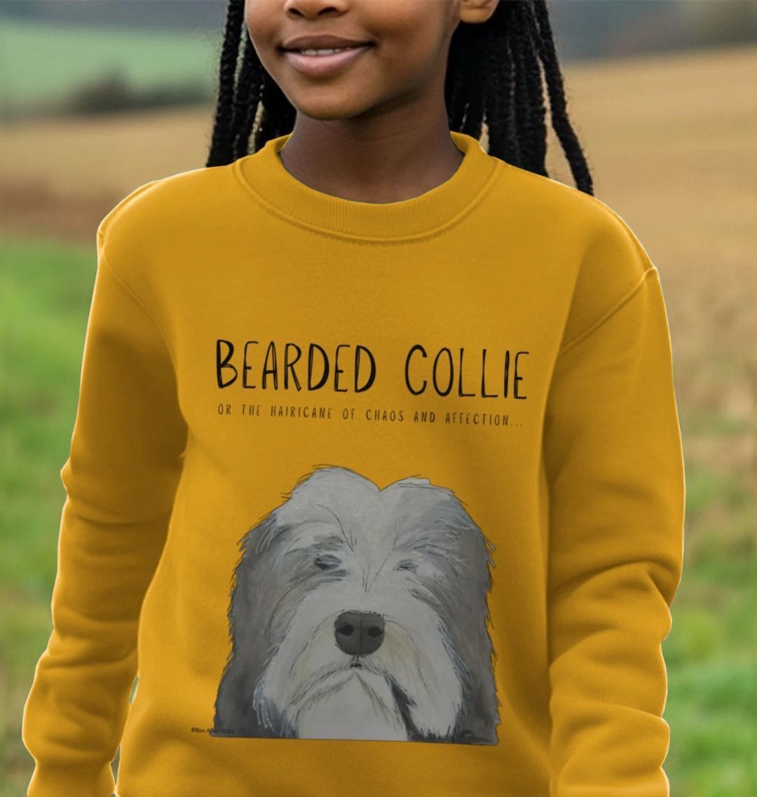 Bearded Collie Kids Sweatshirt in Organic Cotton