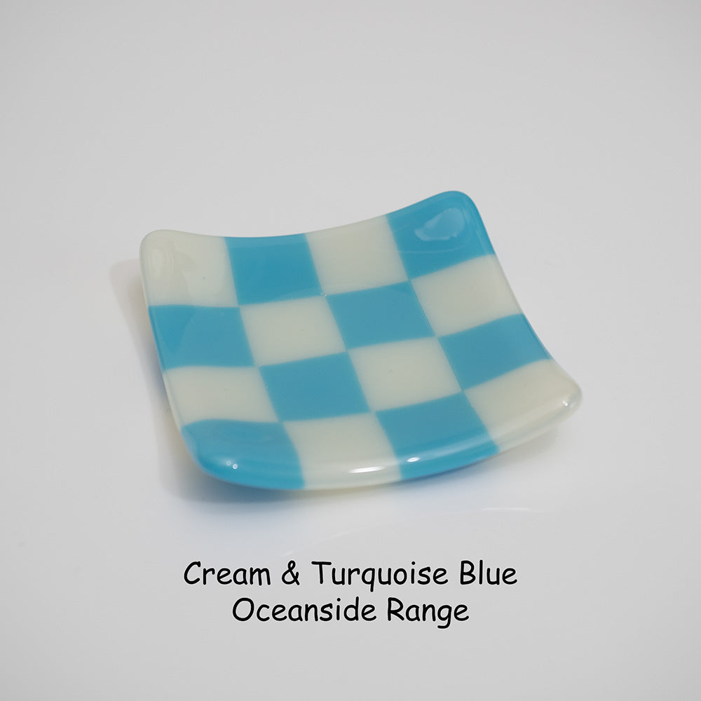 8cm Chequered Dual Coloured Shallow Dish Oceanside