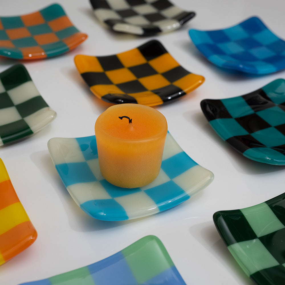 8cm Chequered Dual Coloured Shallow Dish Oceanside