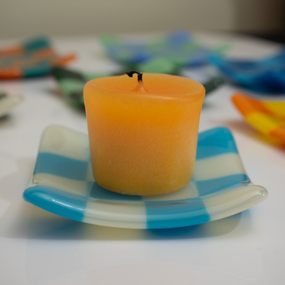 8cm Chequered Dual Coloured Shallow Dish Oceanside