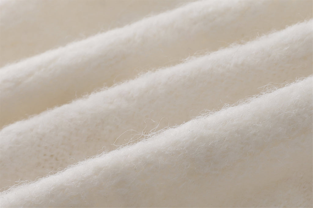 Textured Knit Jumper in Rose and White