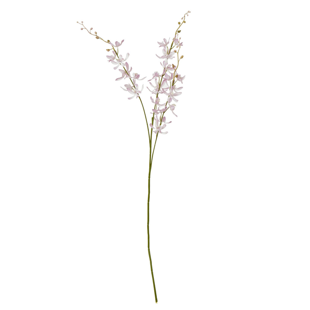 Lifelike lilac faux orchid spray with lavender blooms, premium plastic, 95cm tall, perfect for home decor by sostter at brixbailey.com