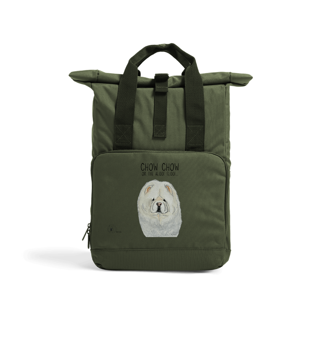 Cream Chow Chow Roll Top Backpack