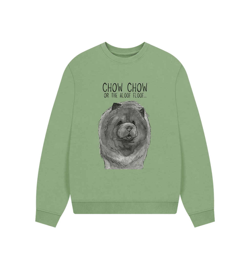 Blue Chow Chow Oversized Sweatshirt for Women