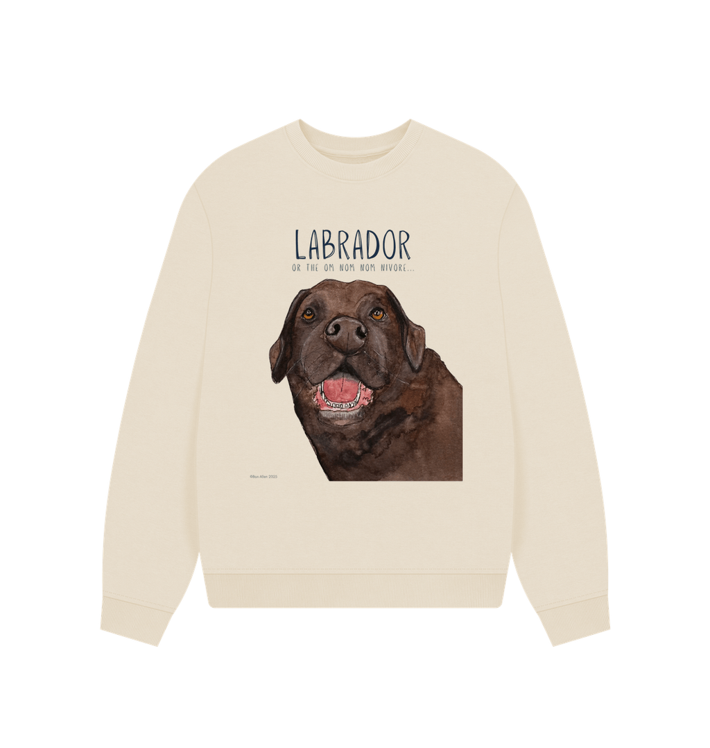 Will Sit for Snacks Chocolate Labrador Oversized Sweatshirt