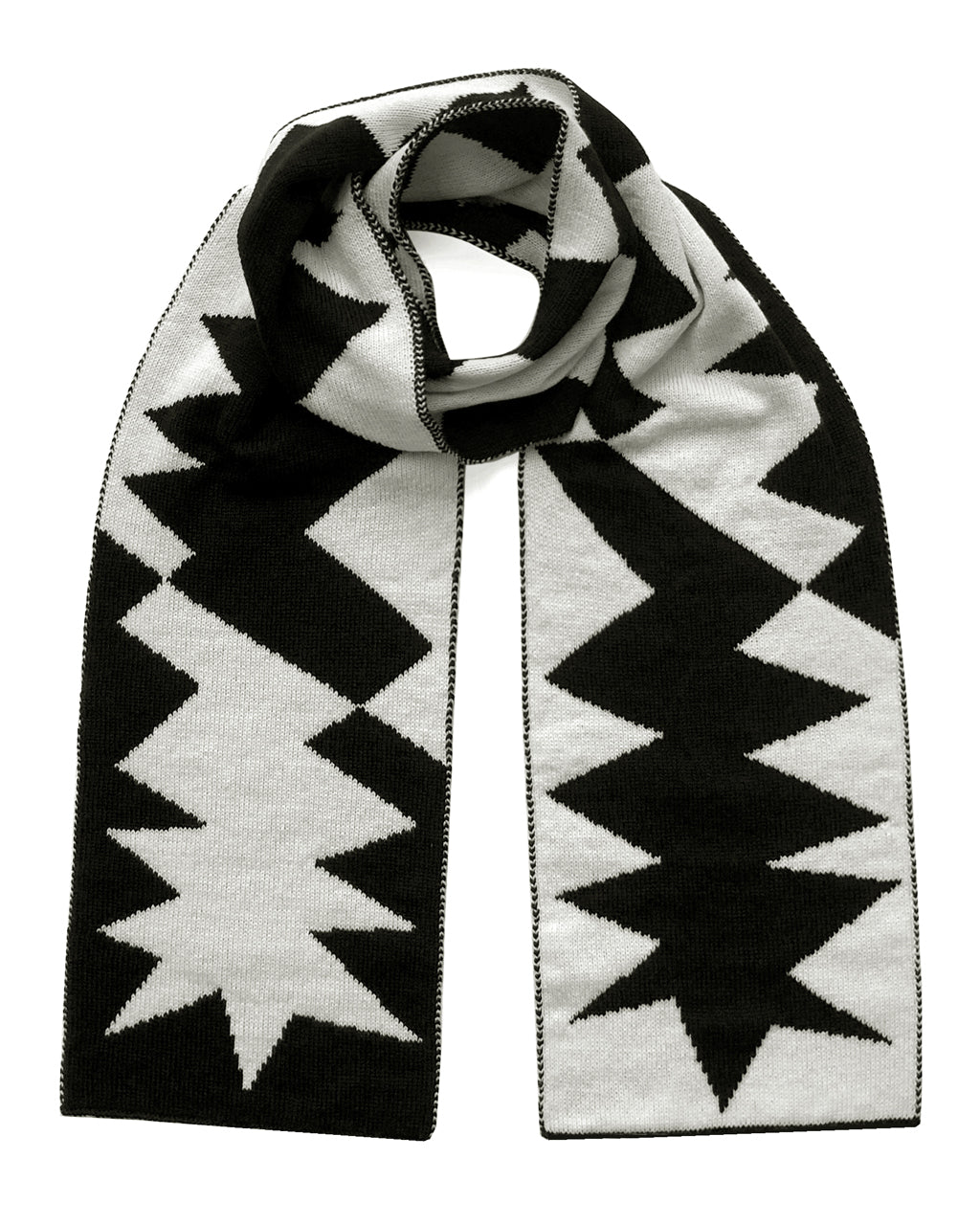 Lightning Wool and Cashmere Scarf in Black