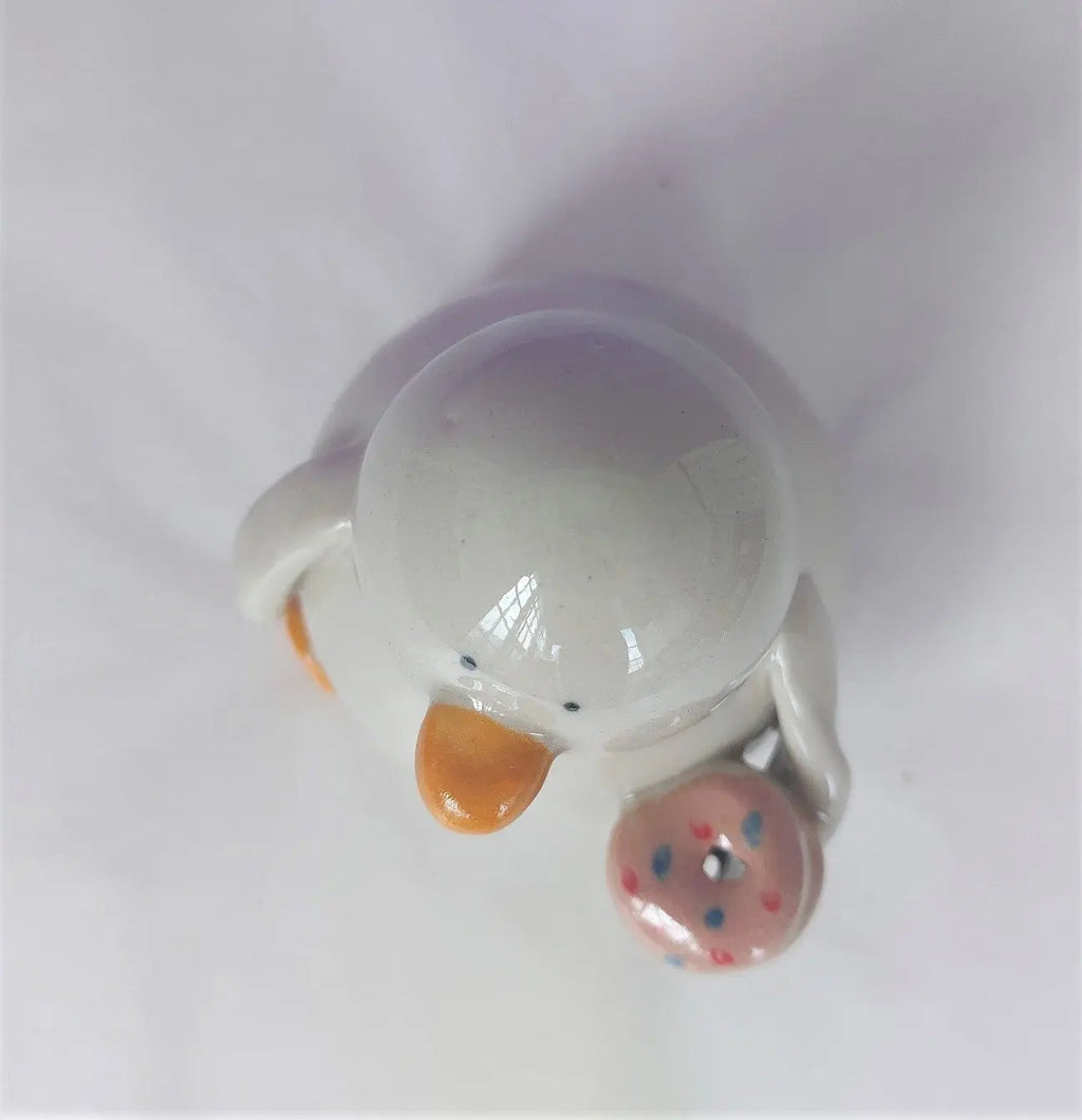 Doughnut Duck Ceramic Ornament