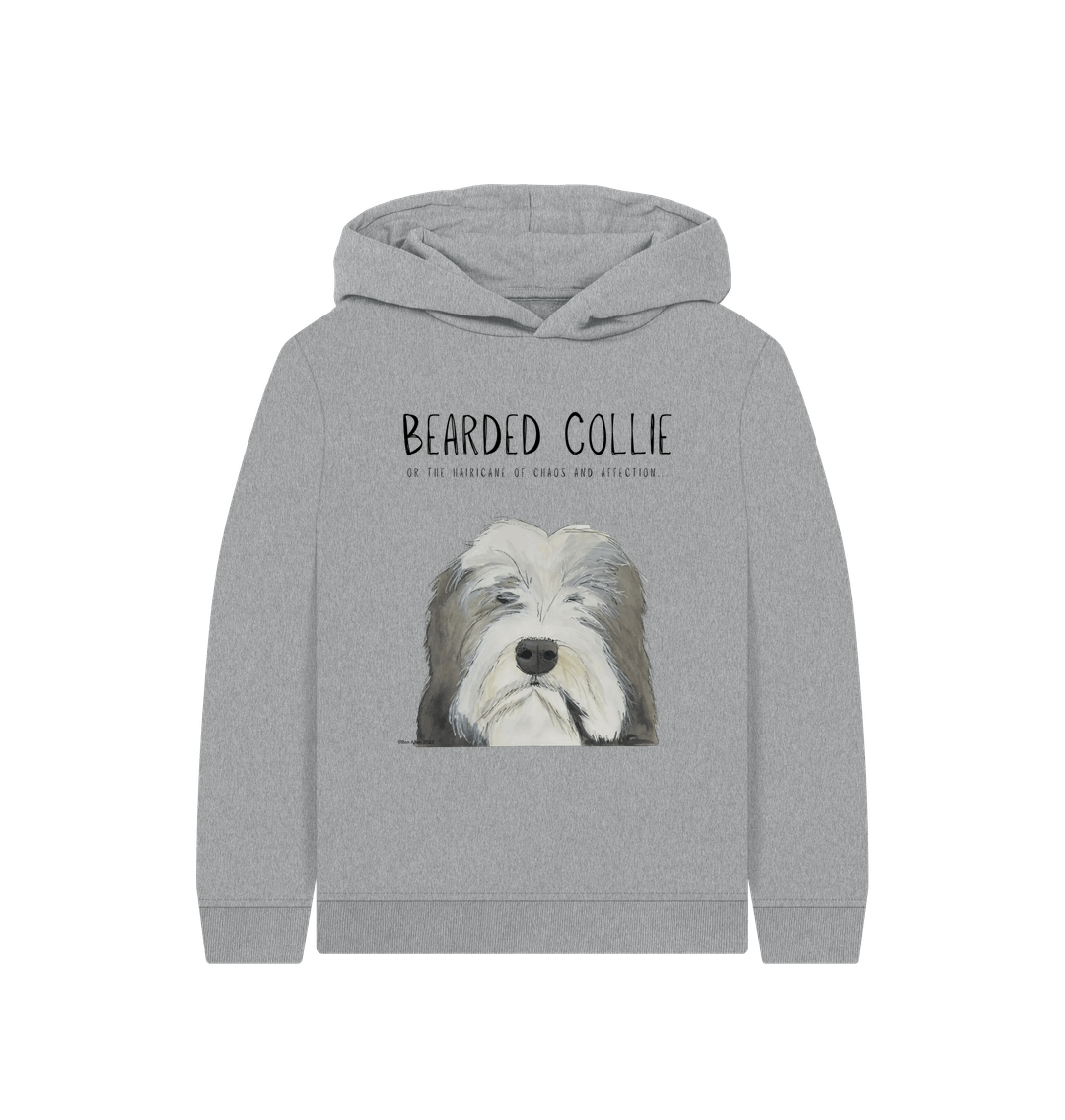 Bearded Collie Kids Hoodie in Organic Cotton