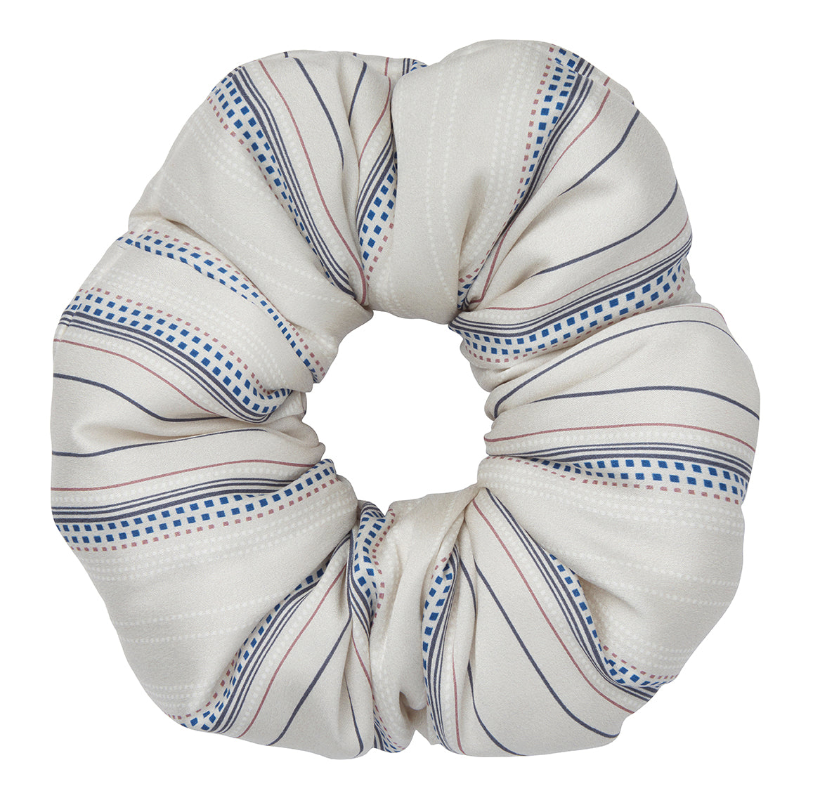 Oversized Striped Silk Scrunchie