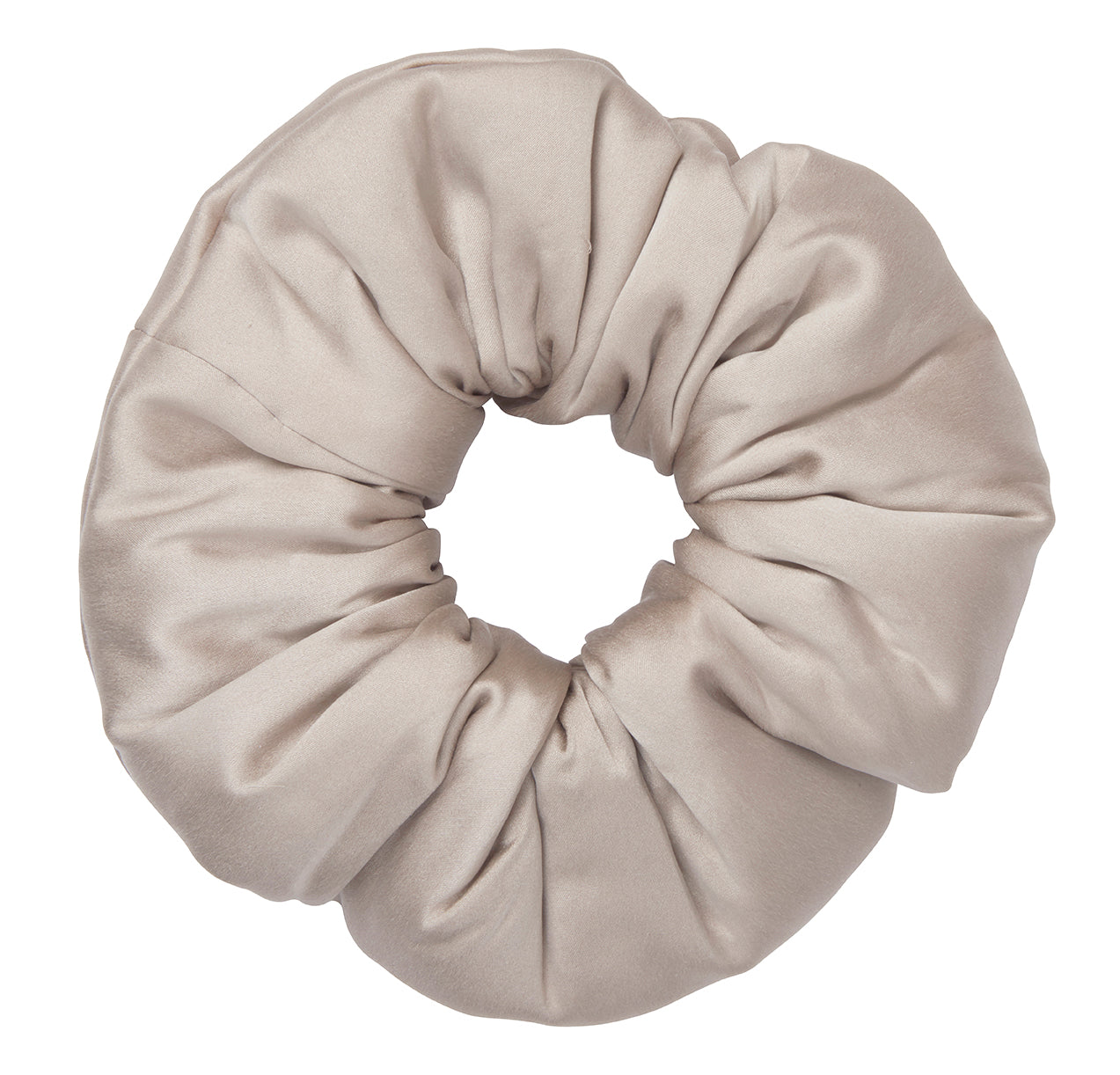 Soft Beige Oversized Organic Stretch Silk Scrunchie