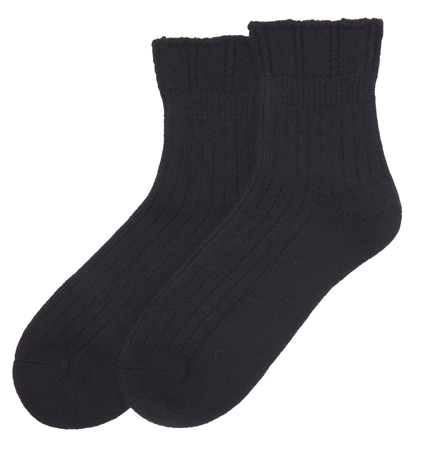 Black Ribbed Cashmere Socks