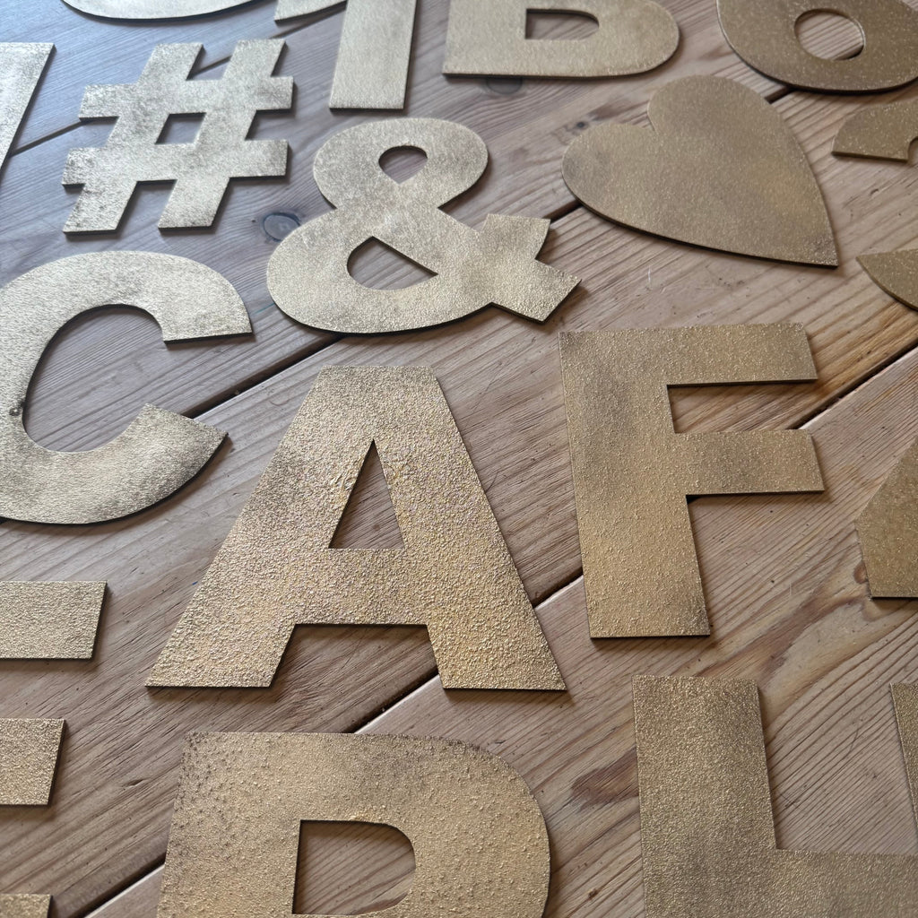Rustic Gold Metal Letters 12 inch and 5 inch
