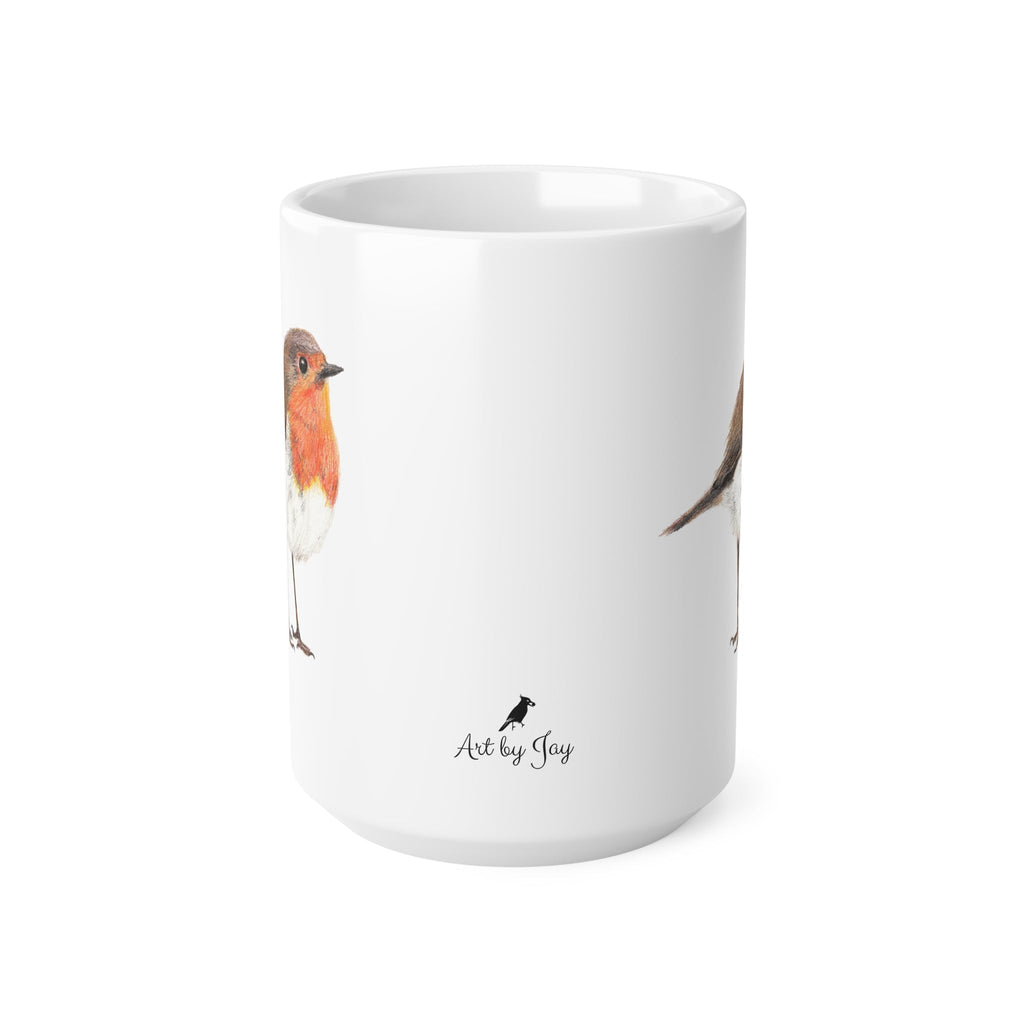 Robin Bird Ceramic Coffee Mug 15oz