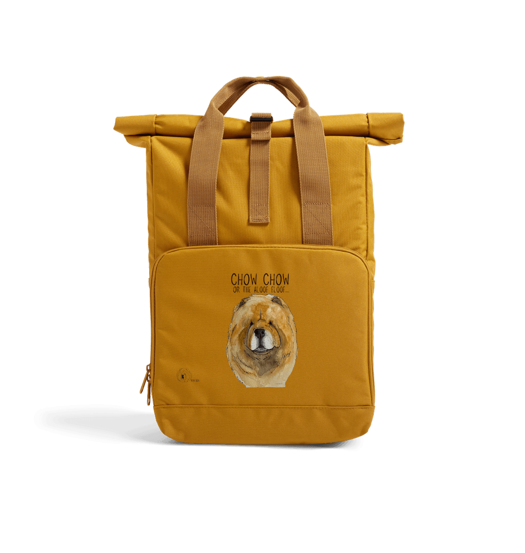 Red Chow Chow Roll Top Backpack for Dog Lovers
