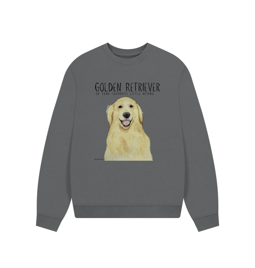 Golden Retriever Vibes Sustainable Womens Oversized Sweatshirt