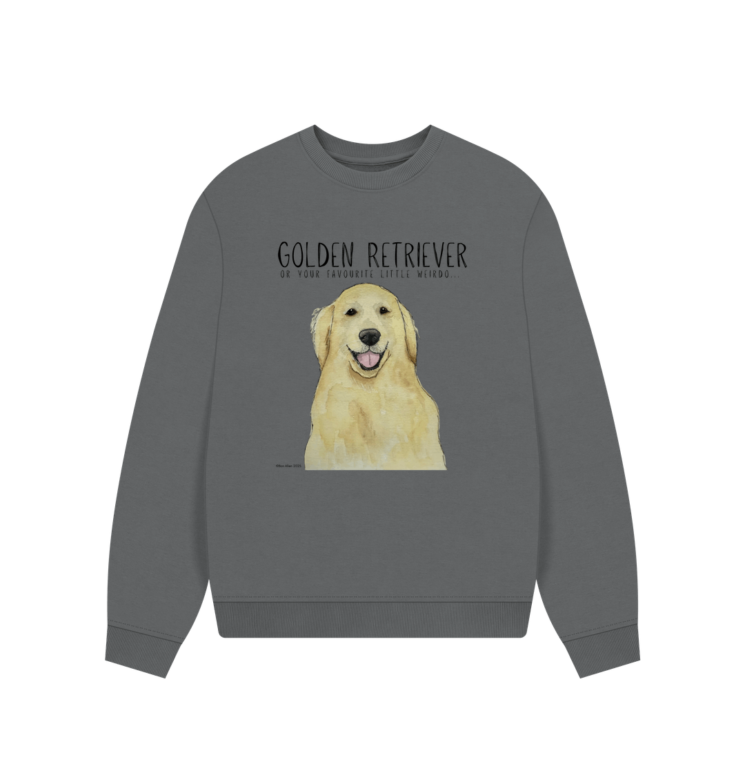 Golden Retriever Vibes Sustainable Womens Oversized Sweatshirt