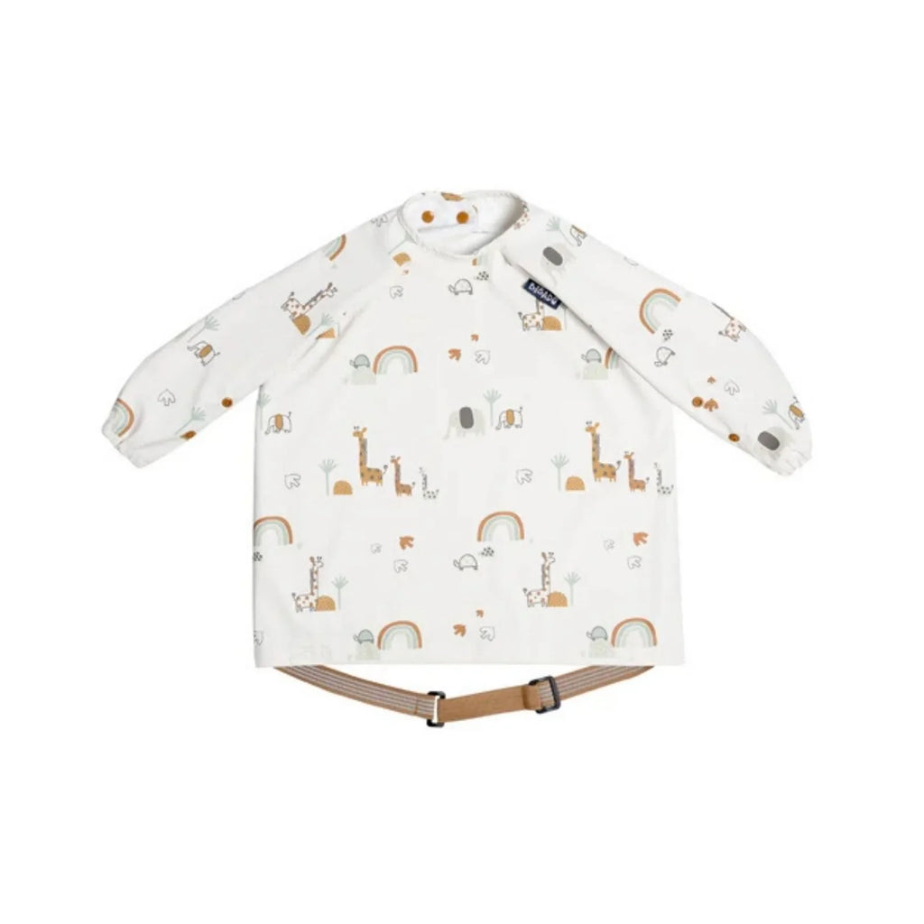 Long Sleeve Coverall Weaning Bib in Serengeti Spaghetti