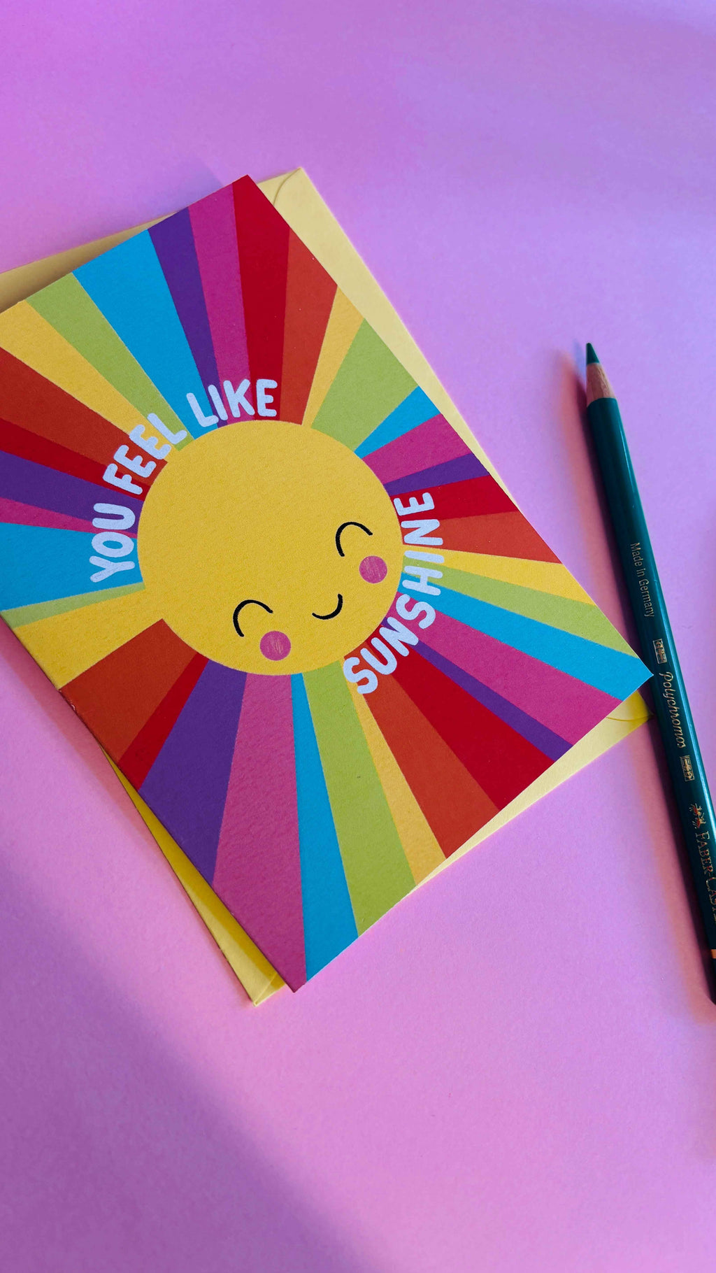 Rainbow Sunshine Handmade Greeting Card Just Because