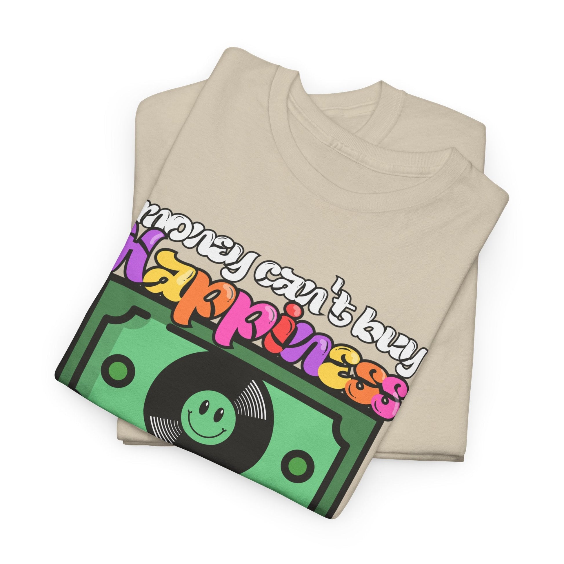 Money Can't Buy Happiness Men's Vinyl Record T-Shirt