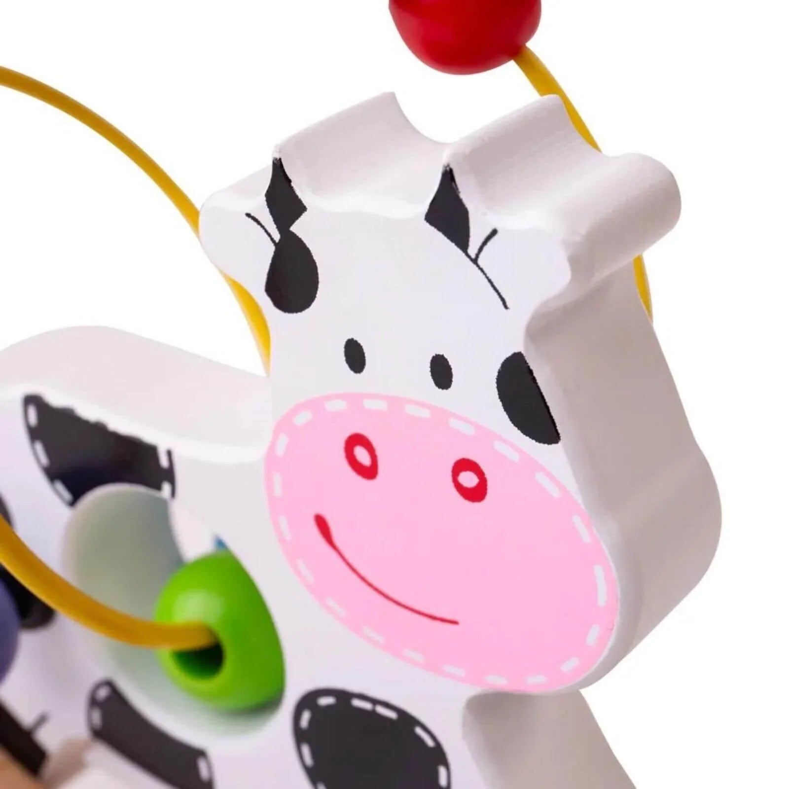 Rocking Bead Frame Cow Wooden Toy