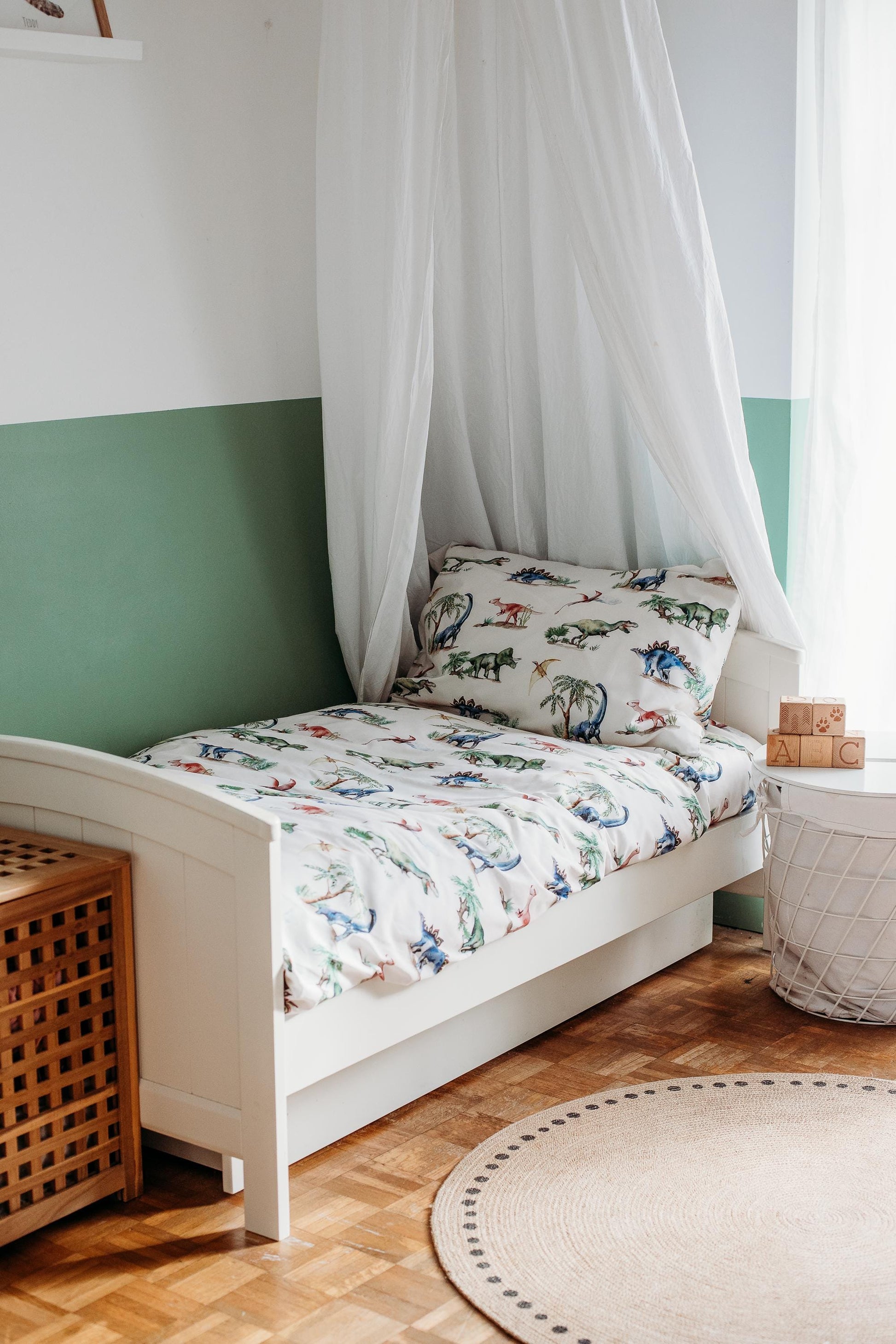 Dinosaur Bedding Set for Kids with Watercolour Design