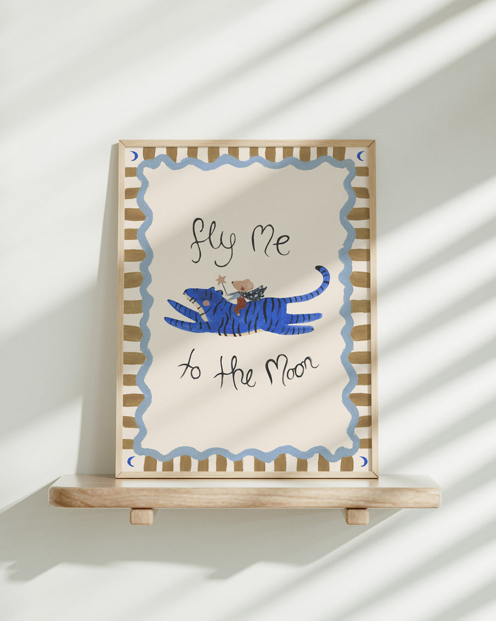 Fly Me to the Moon Mouse and Tiger Art Print