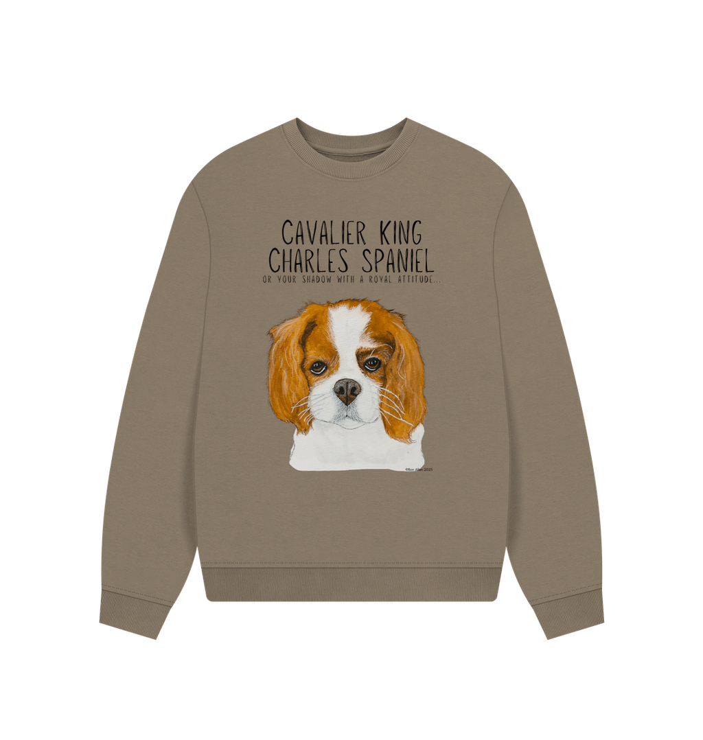 Oversized Eco-Luxe Sweatshirt with Cavalier Queen Energy