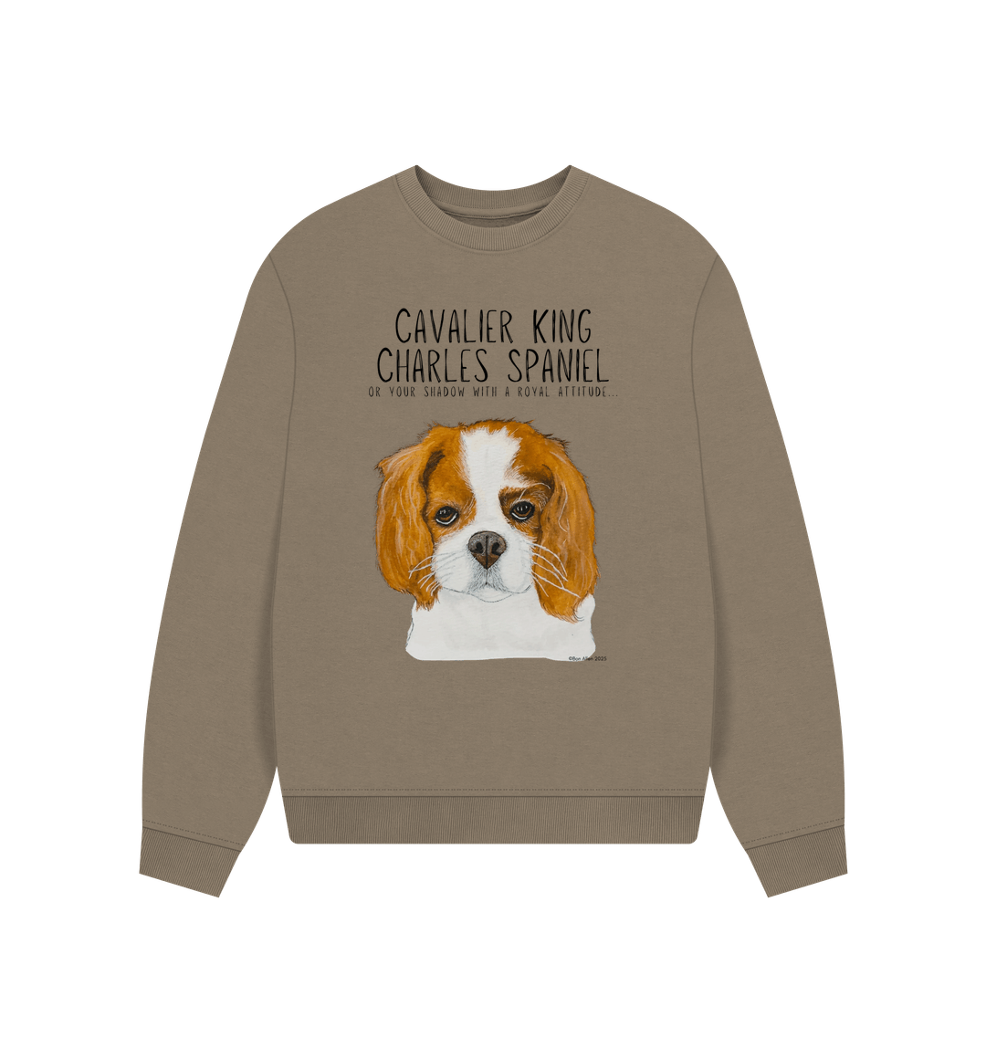 Oversized Eco-Luxe Sweatshirt with Cavalier Queen Energy
