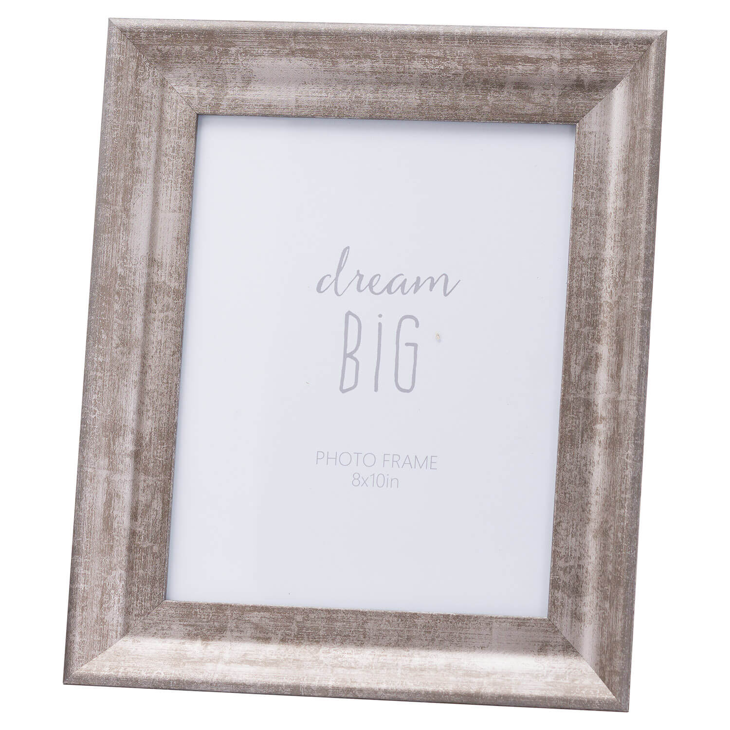 Distressed silver convex photo frame with wood construction, displaying 8x10 photos in elegant vintage style by RoomLondon at brixbailey.com