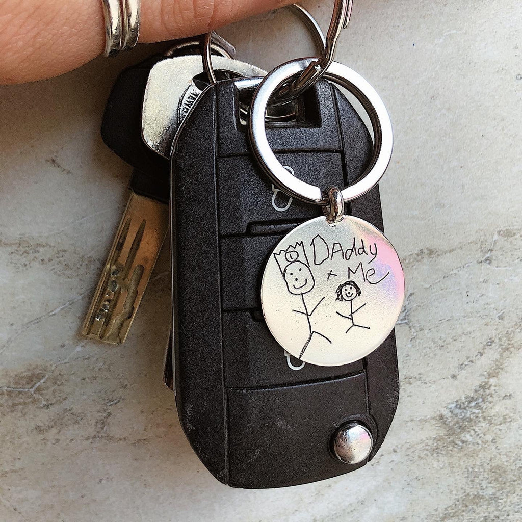 Personalised Silver Keyring with Handprint or Handwriting